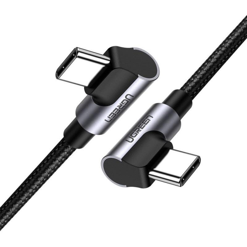 Cablu pentru incarcare si transfer de date UGREEN Elbow US323, 2x USB Type-C, Quick Charge, Power Delivery, 3A, 1m, Gri